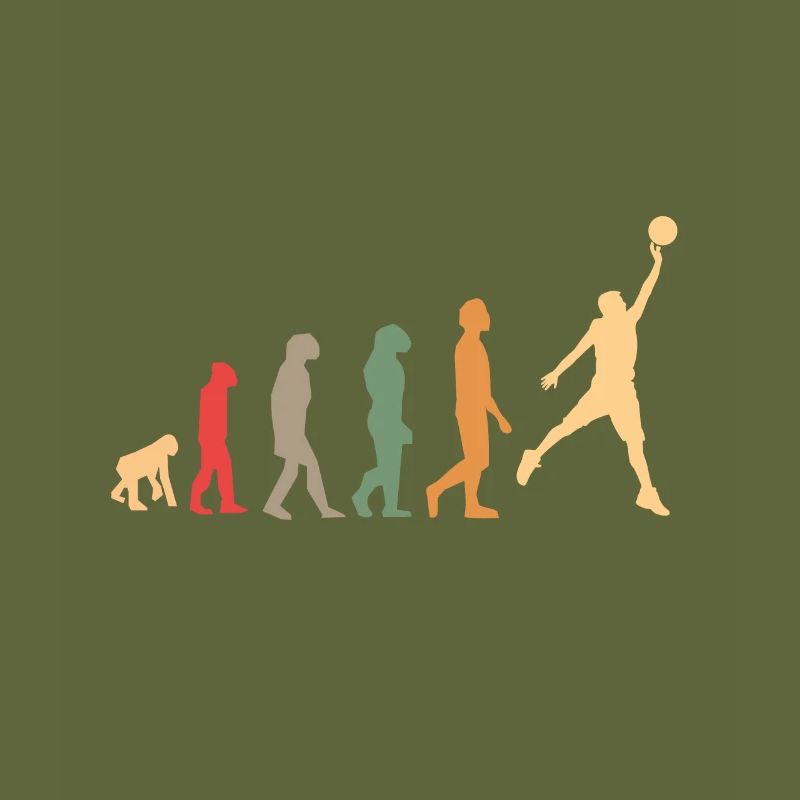 panier de basket vintage, retro evolution avec dunk