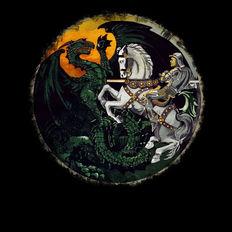 Knight fights dragons