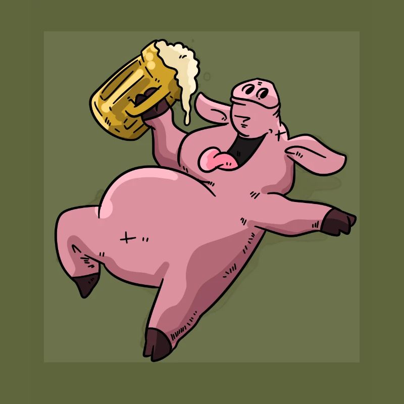Drunk pig