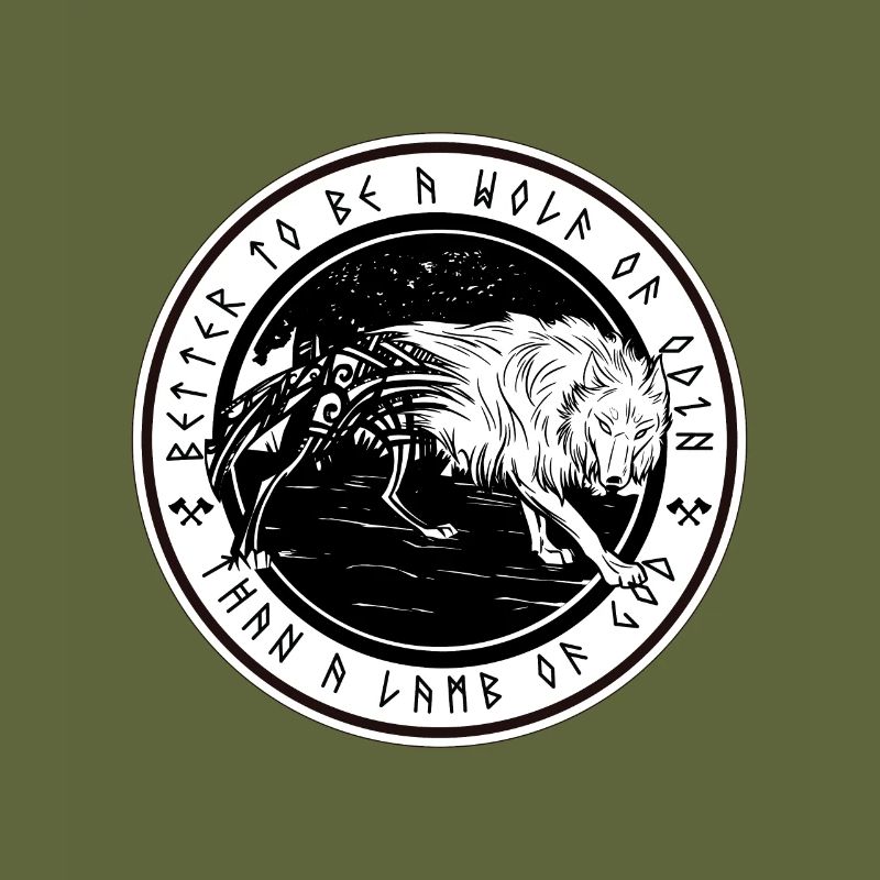 Odin Wolf Wikinger Germane Rune Walhalla Geschenk