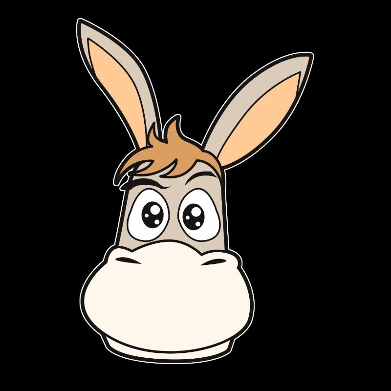 Cartoon comic donkey animals