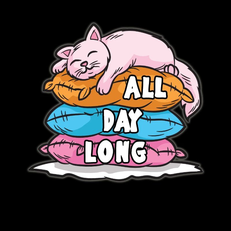 ALL DAY LONG Cat sleeping on pillow