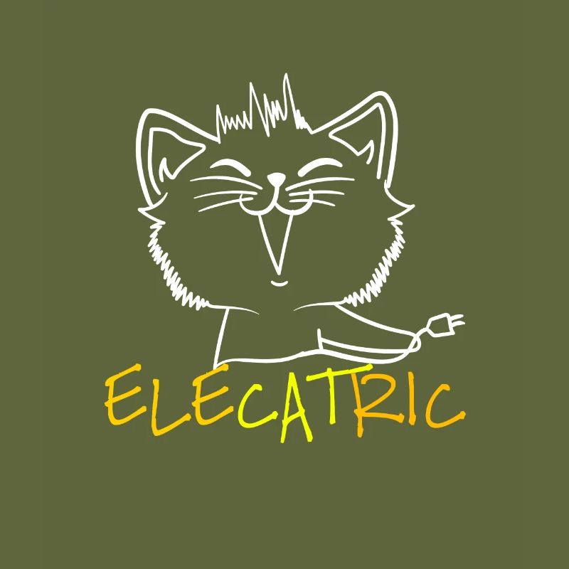 Furry cartoon cat feels so pumped up!