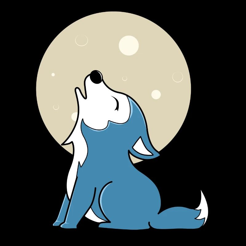 Bébé loup lune