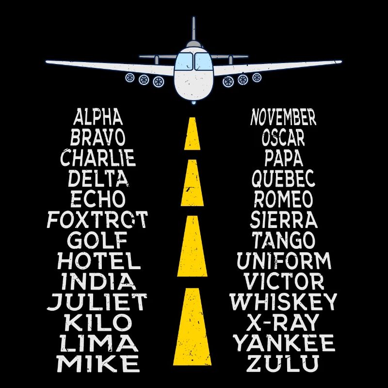 Pilot & Flugzeug phonetisches Alphabet Geschenk
