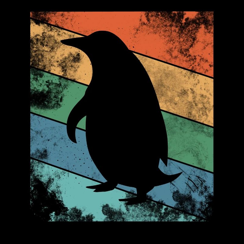 Retro Penguin Colorful