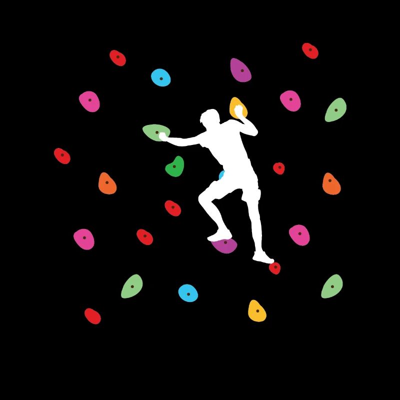 Grimpeurs de bloc - Mur d'escalade coloré - Boulderer