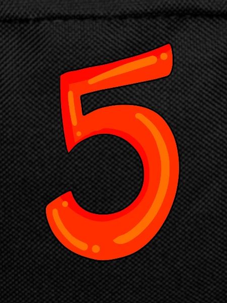 Number 5 red number five