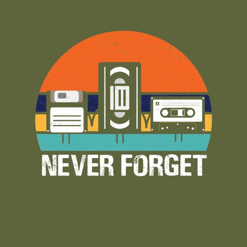 VHS Diskette & Kassette Never Forget - Retro Stuff