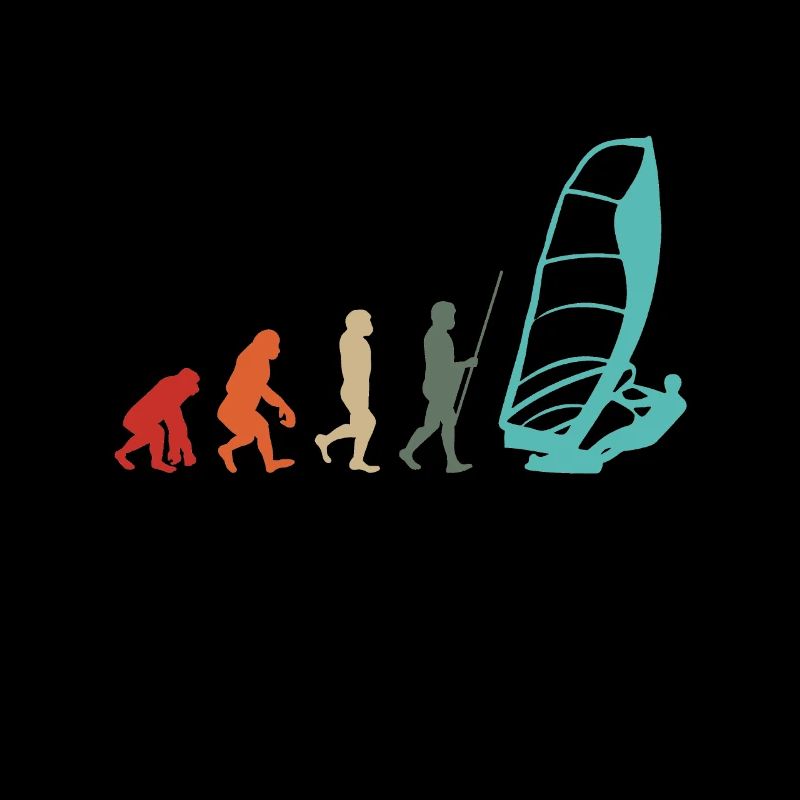 Windsurfer Retro Surfer Windsurfen Evolution