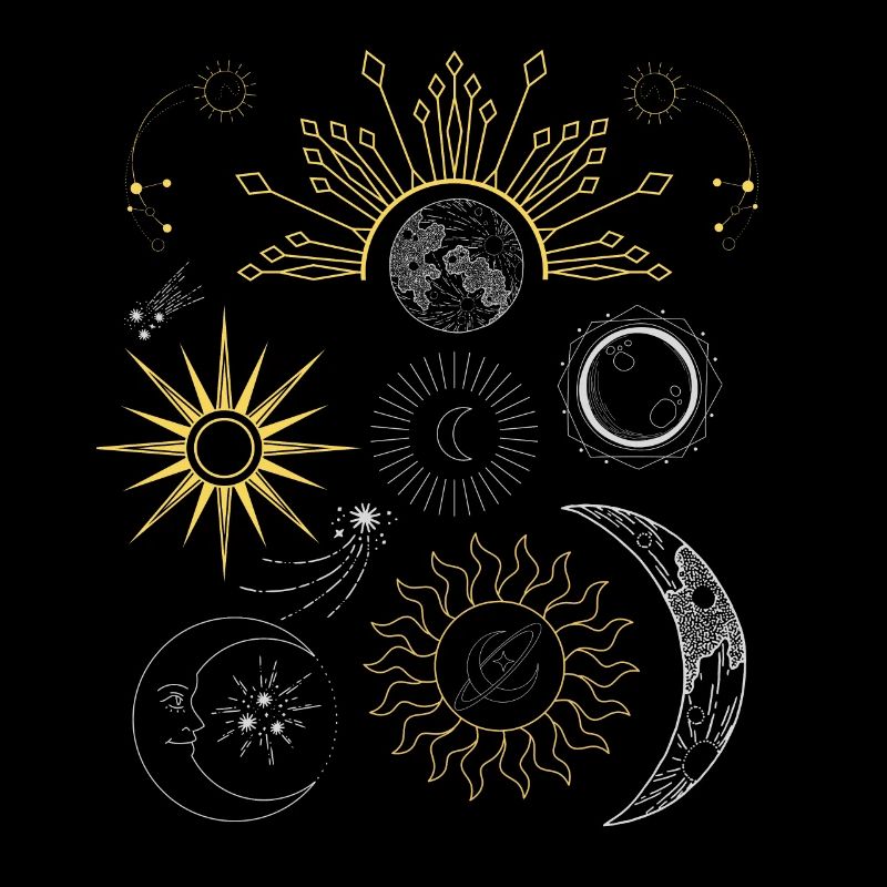 sun moon stars - pattern