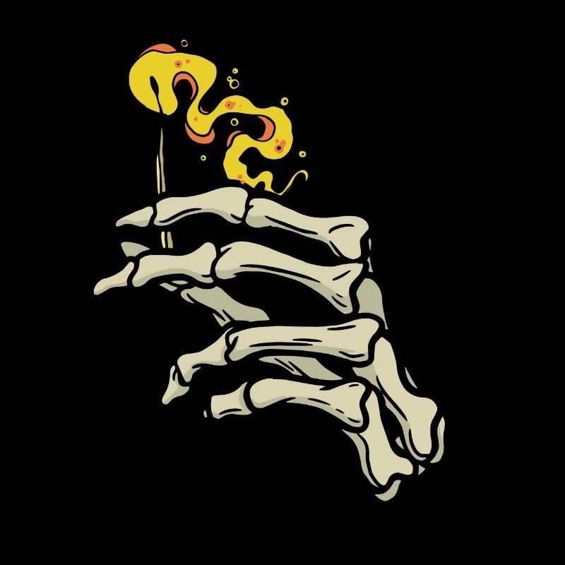 Bone hand with a match