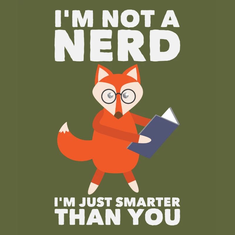 Fuchs Nerd? Smart mit Bücher Geschenk