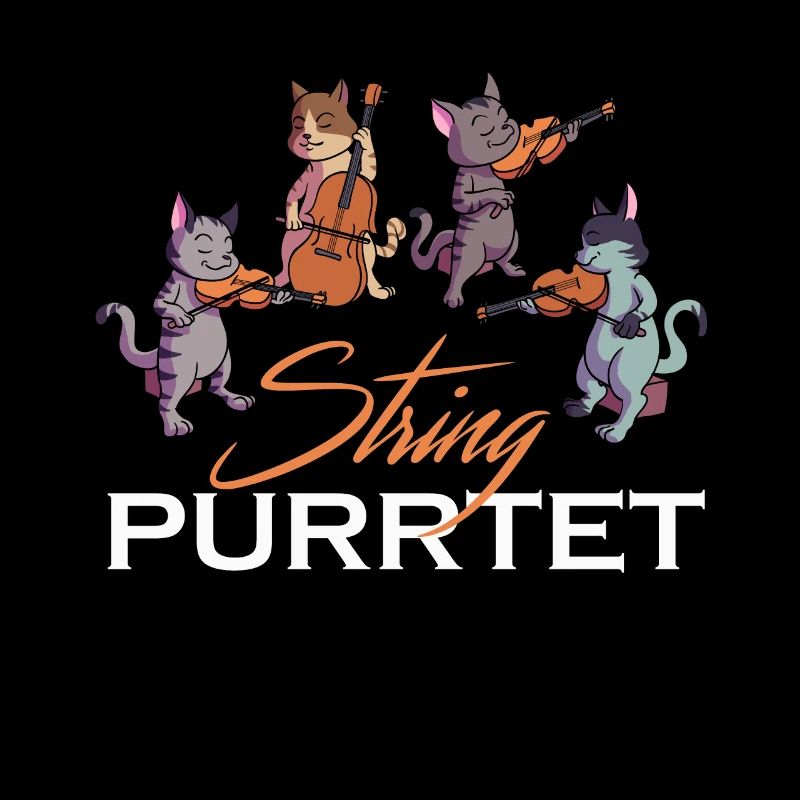 String Purrtet Cat Playing Violin Cello Kitty Clas