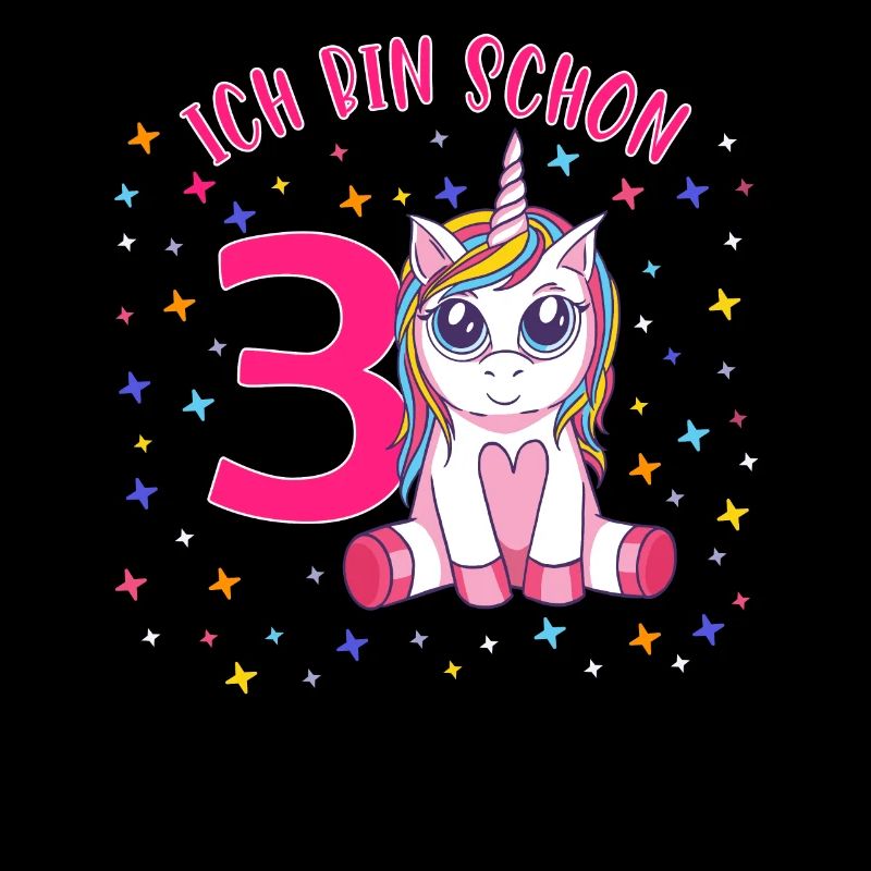 ich bin schon 3 Einhorn Geburtstag Kind Mädchen