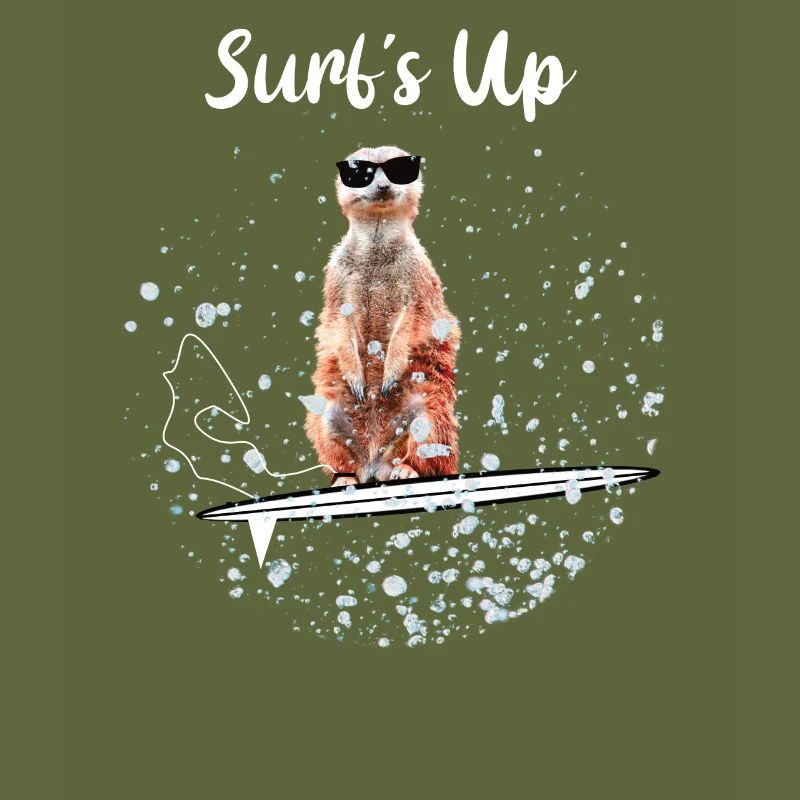 Suricate putzig mignon mignon cool surffer surfeur