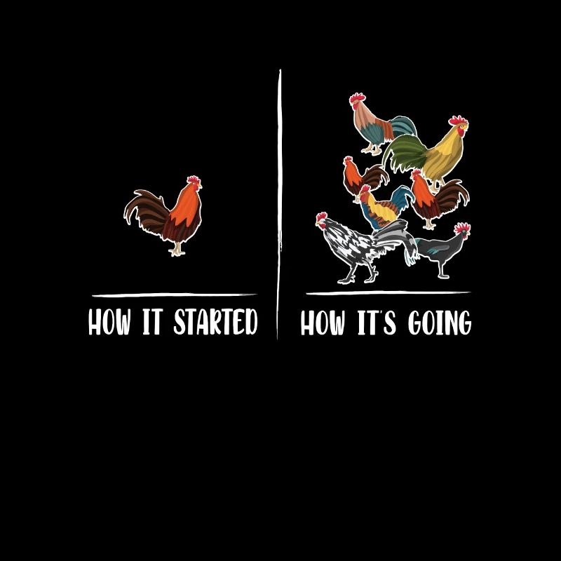 Funny chicken saying - a chicken many chickens