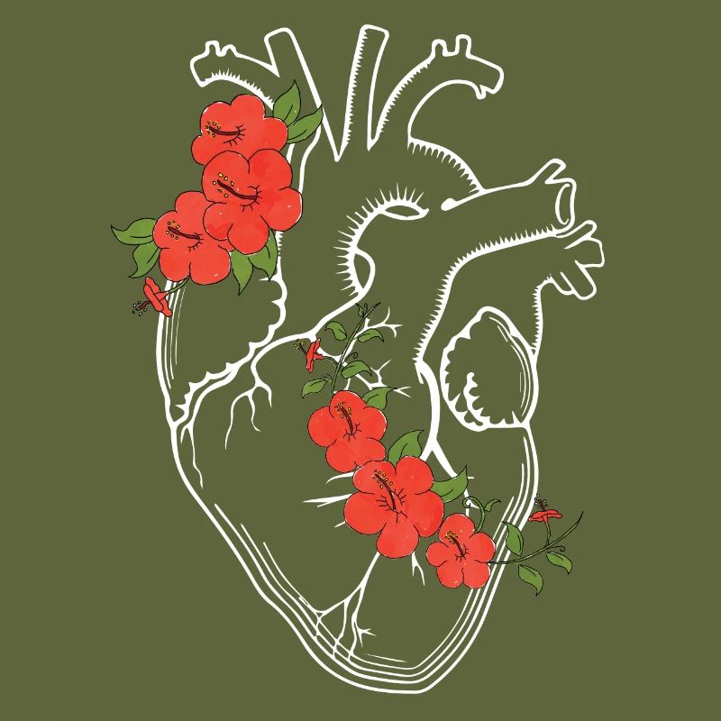 Anatomie Herz / Blumen