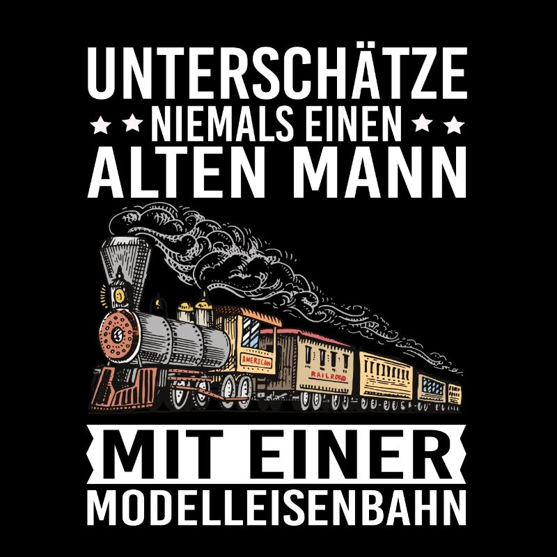 alten Mann mit einer Modellbahn