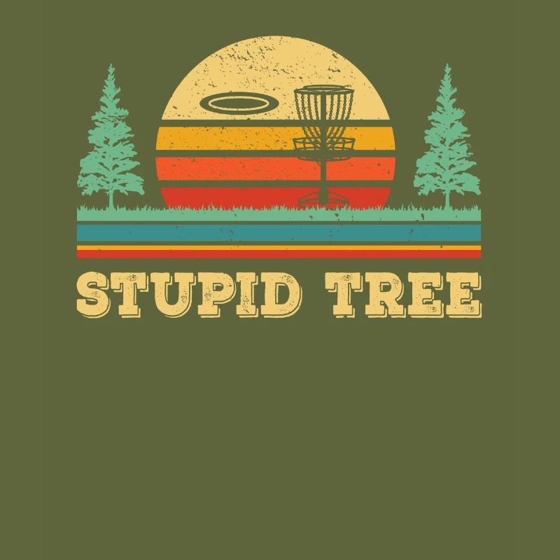 Disc Golf T Shirt Retro dumm Baum Tshirt Disc Go