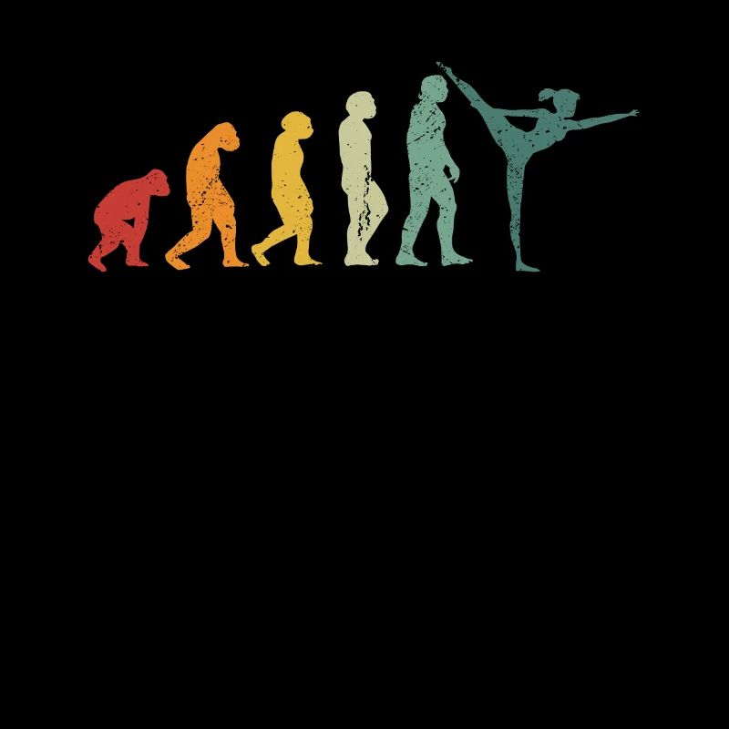 Retro Turner Evolution Gymnastik Entwicklung Affen