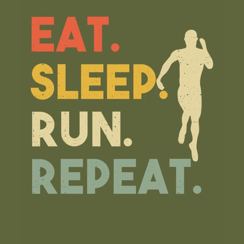 Eat Sleep Run Repeat Retro Runner Training Outdoor