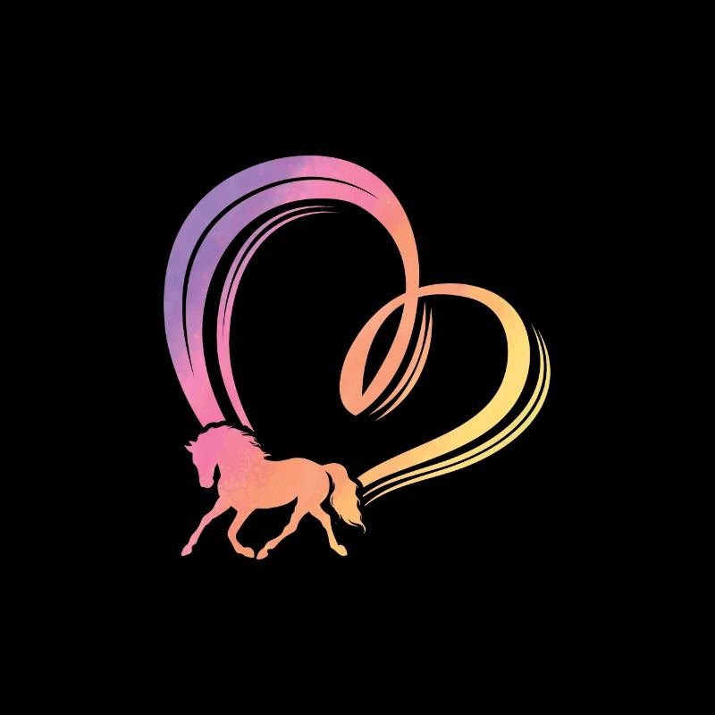 Herz Regenbogen Pferd