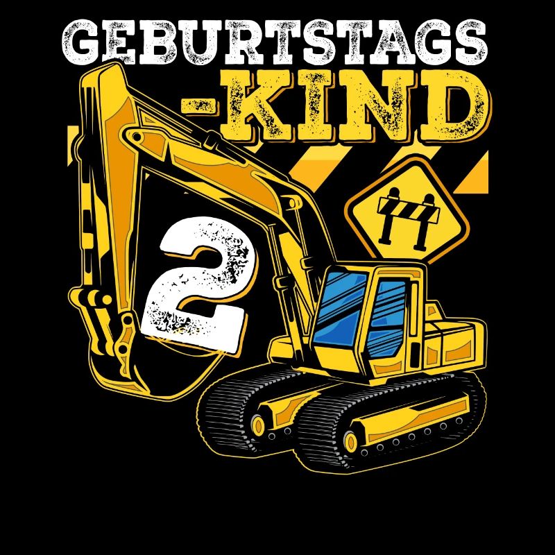 Bagger Baustelle Geburtstag 2 Jahre Geschenk Bau