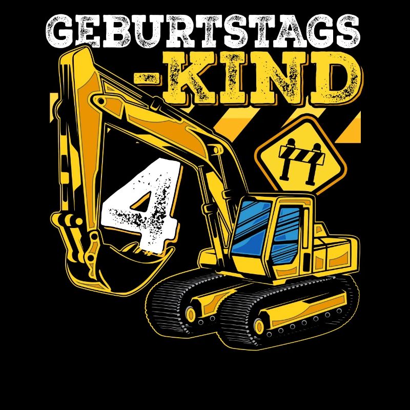 Bagger Baustelle Geburtstag 4 Jahre Geschenk Bau