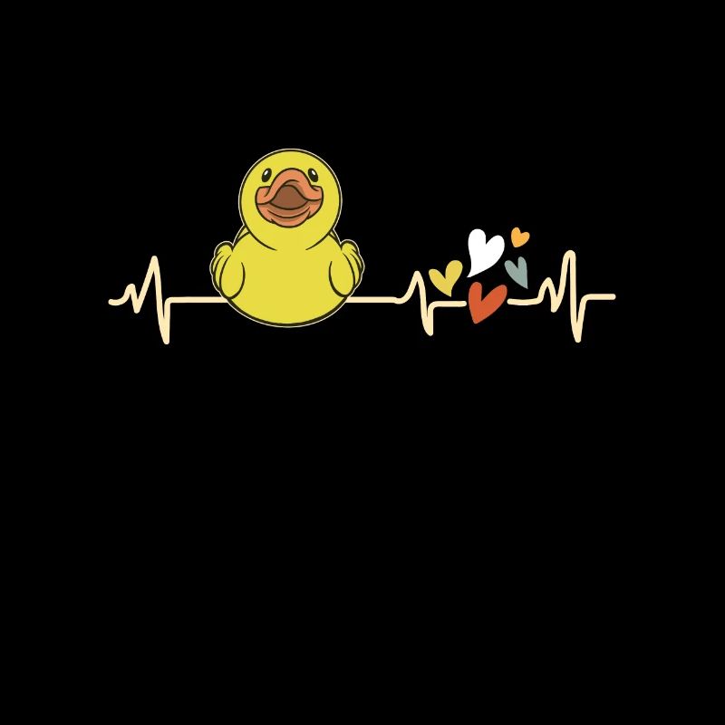 Duck heartbeat with heart duck duckling duckling