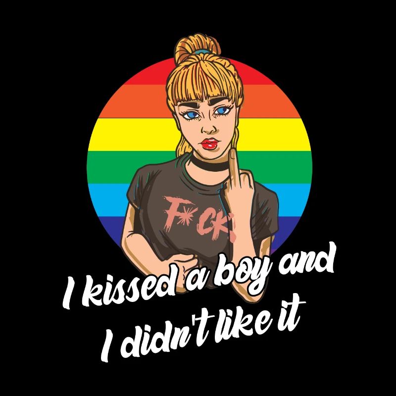 Lesben Motiv mit Spruch lesbisch CSD Regenbogen