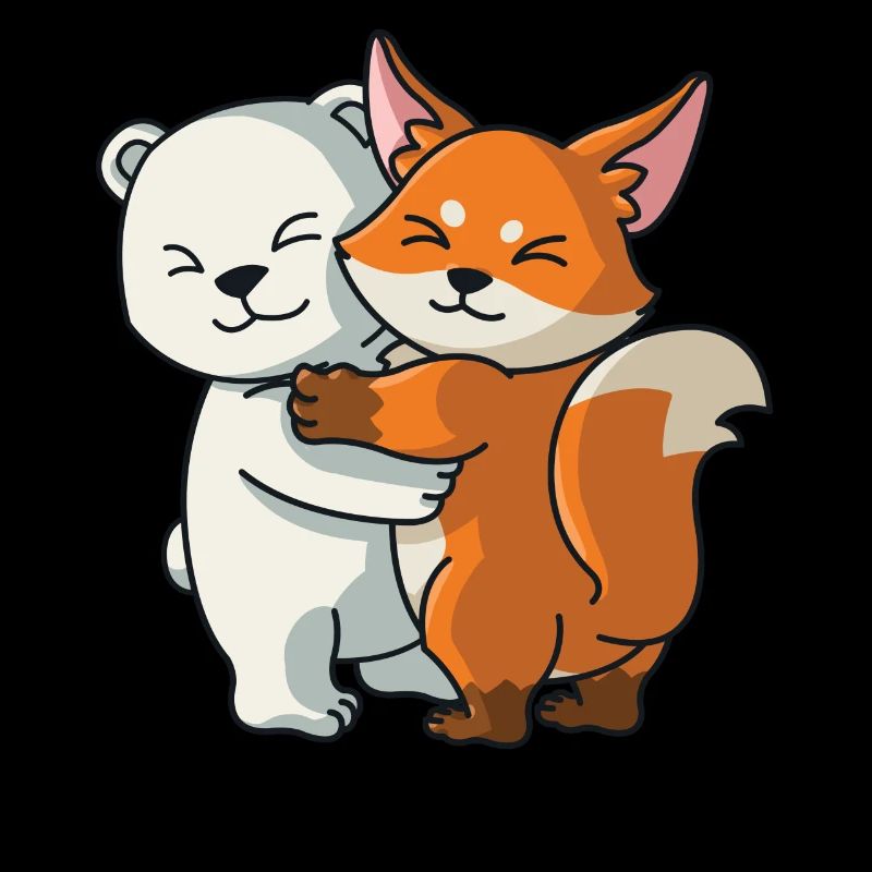 Icebear Fox cute Hug Cuddle Animals