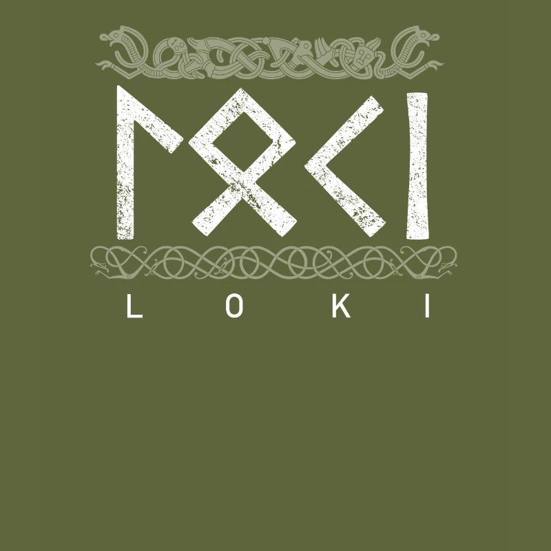 Loki Runic Script Medieval Market Vikings Valhalla