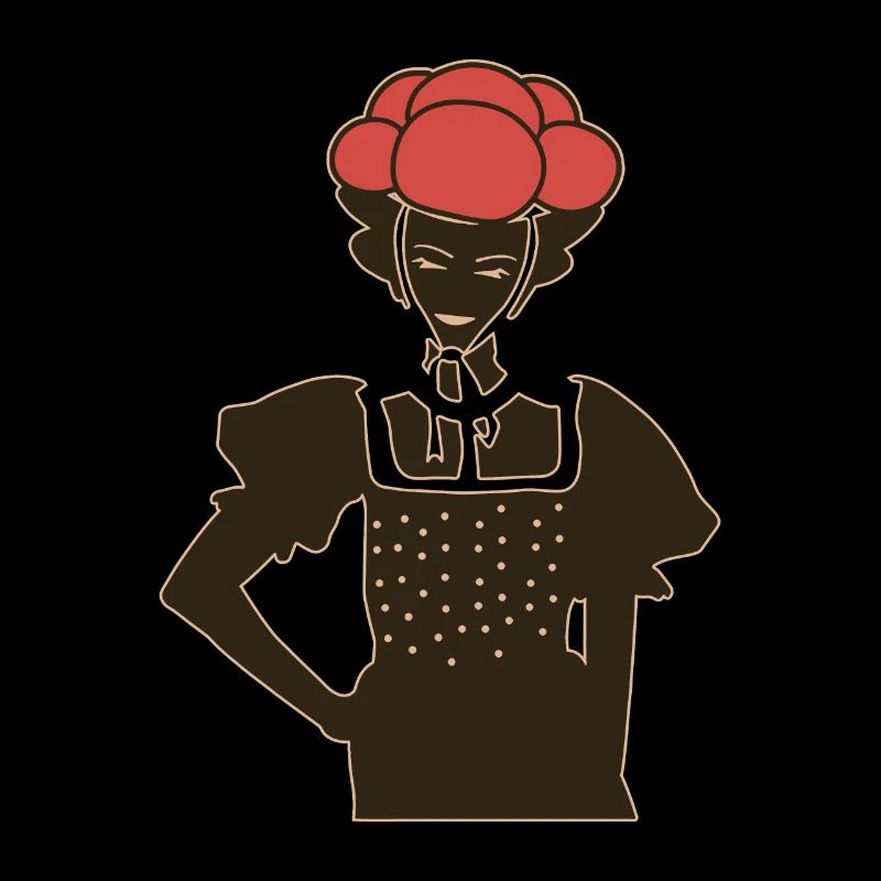 Mädchen Silhouette Geschenk Schwarzwald Bollenhut