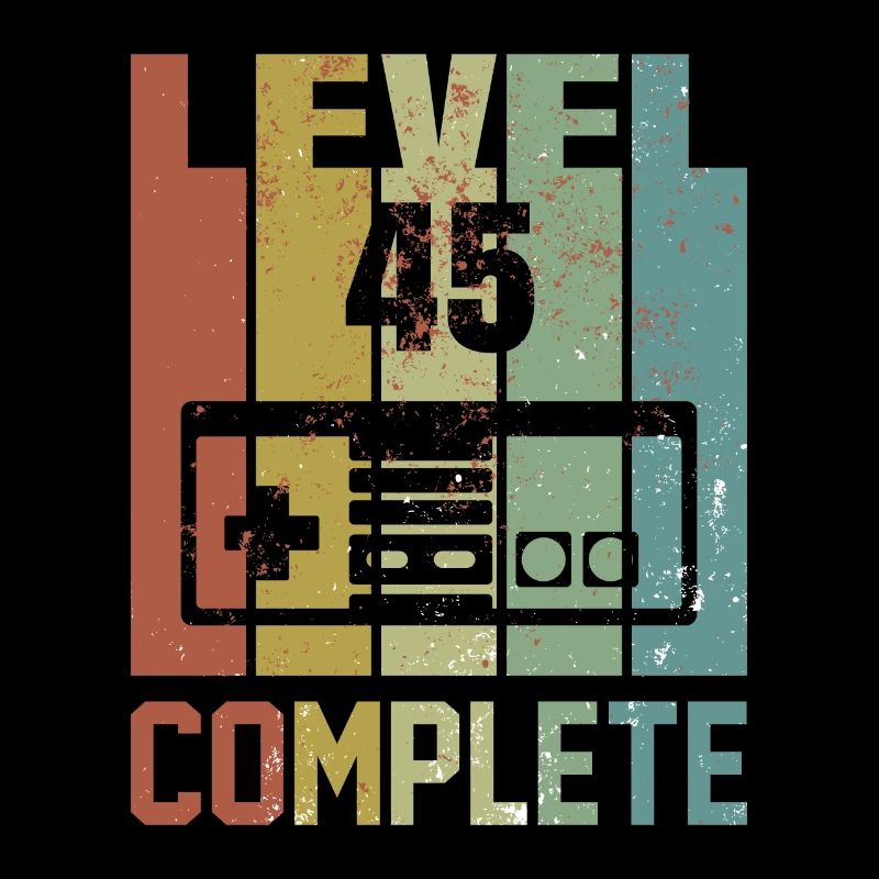 Level 45 complete Geburtstagsshirt Geschenk