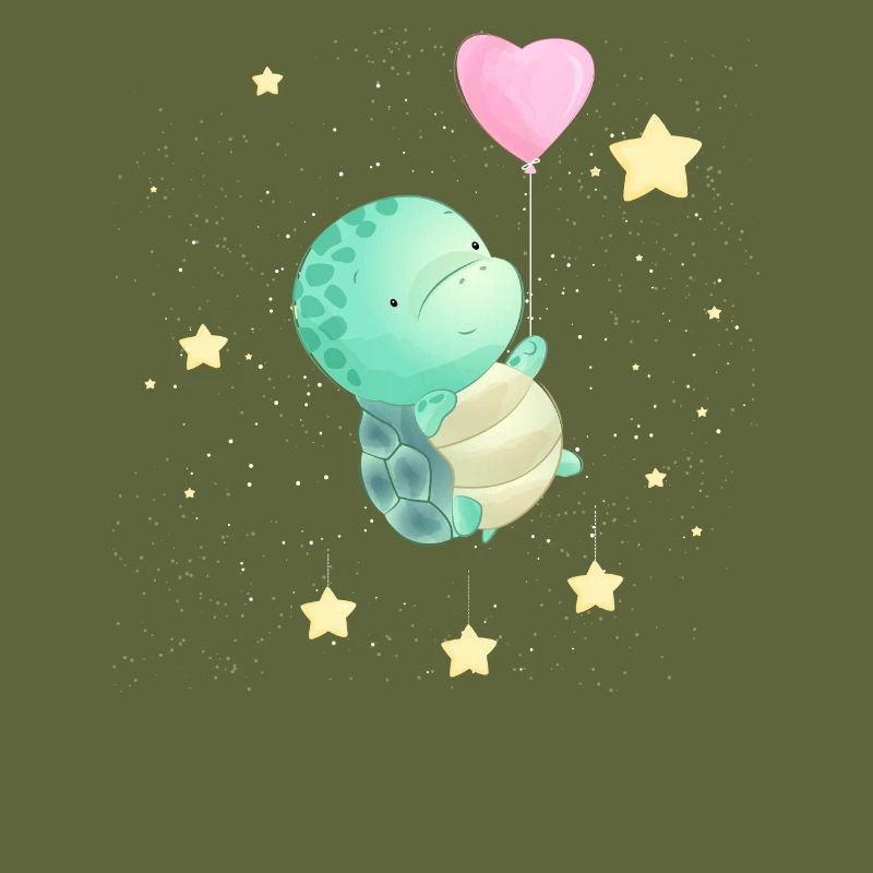 Baby Turtle Floating In Outer Space