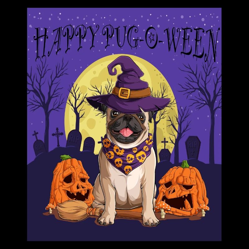 Joyeux Halloween Pug Design