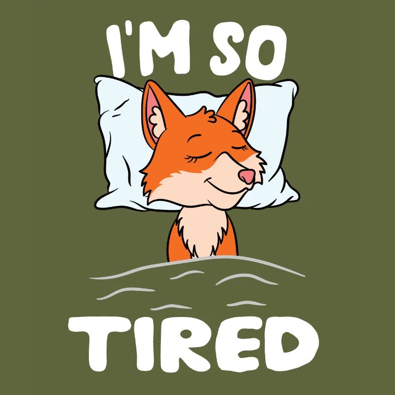 I'm so tired sleeping fox