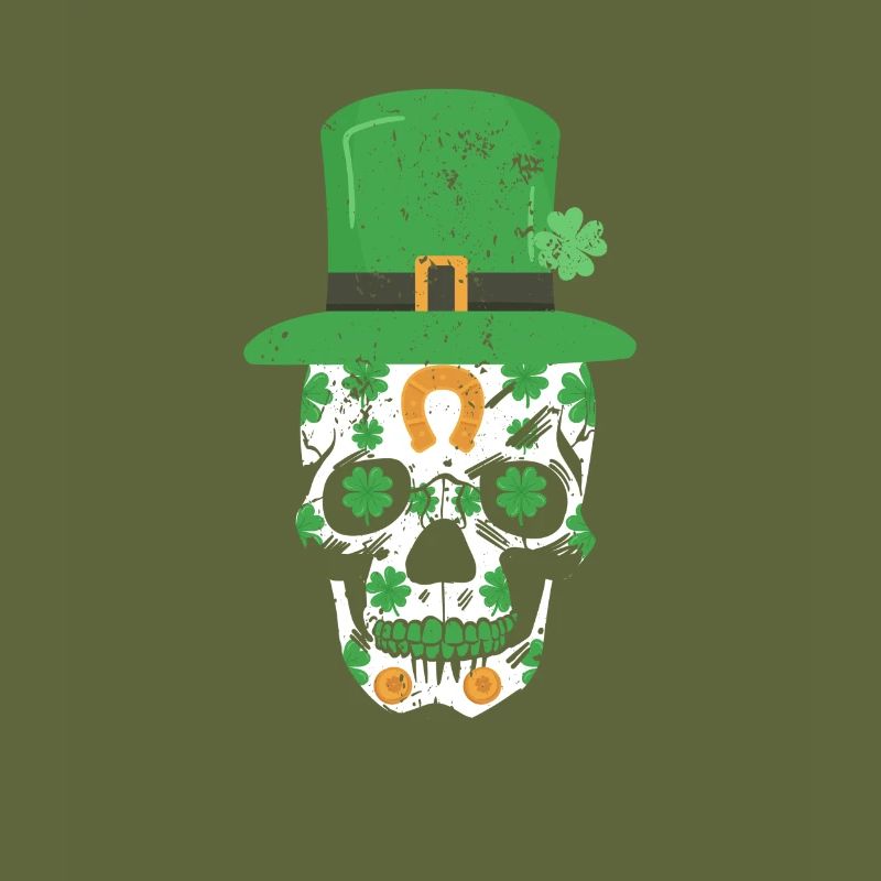 St. Patrick's Day Skull Irish shamrock