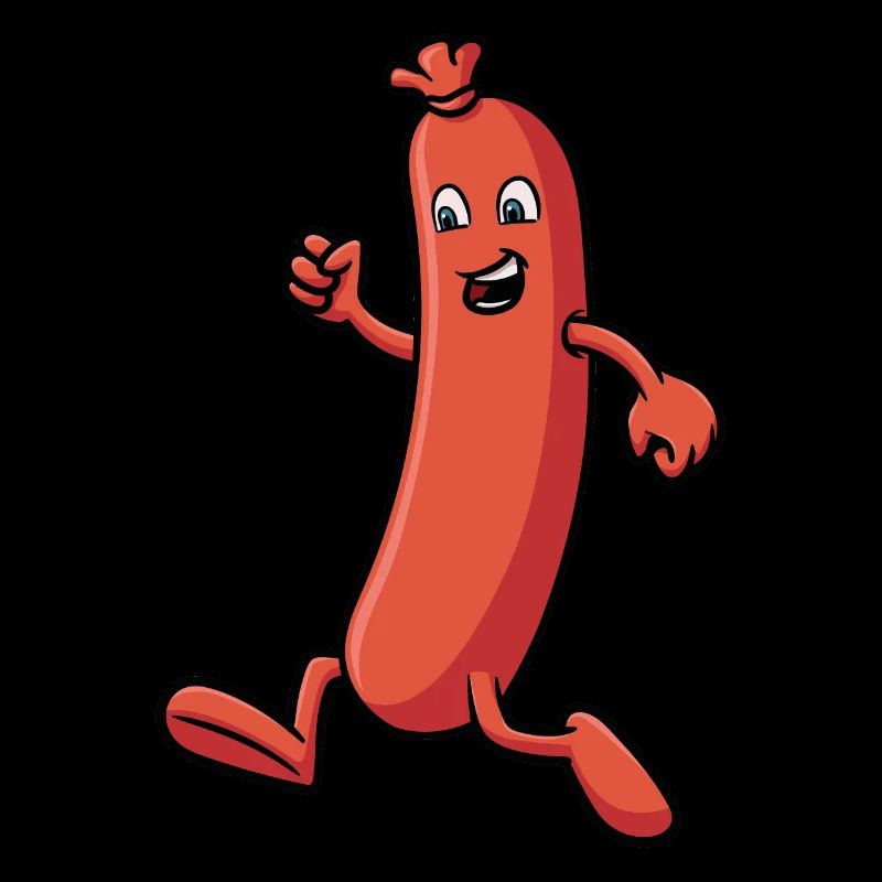 Sausage that runs - Funny illustration