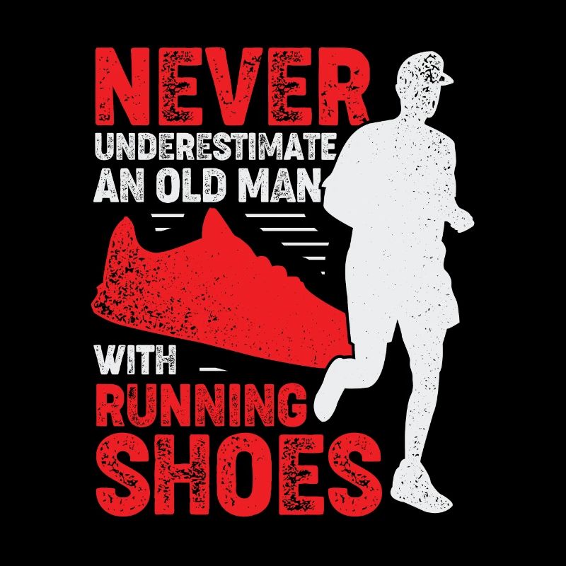 Marathon Old Man Jogging Grandpa Runner Gift