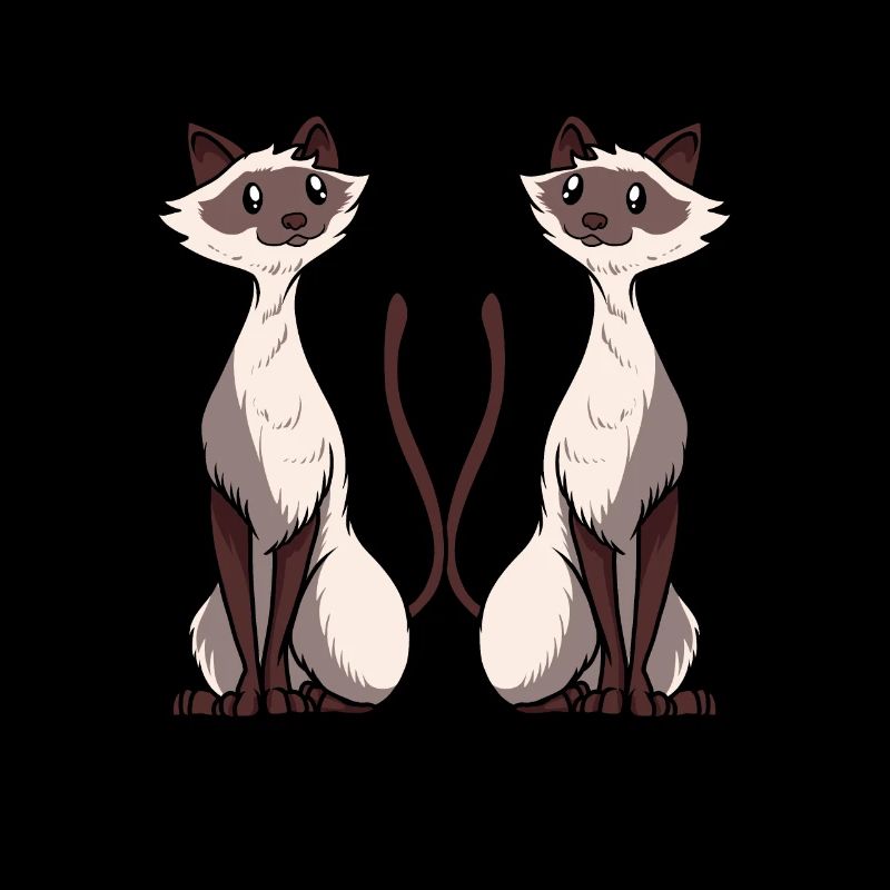 Siamese Cat Artwork two Siamese cat Love