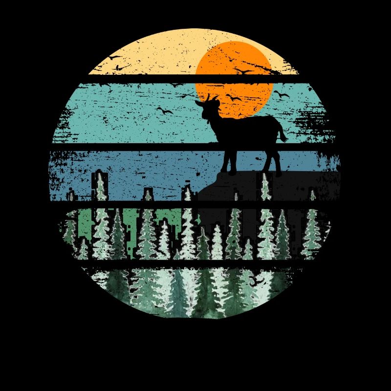 Retro Howling Wolf Wild