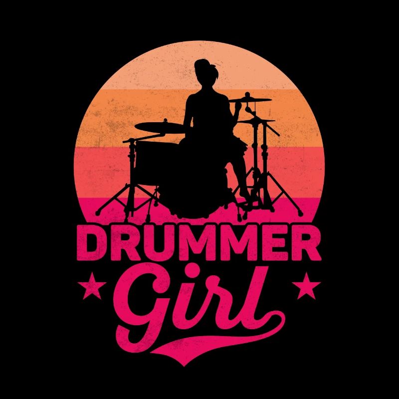 Drummer Girl Drumming Drum
