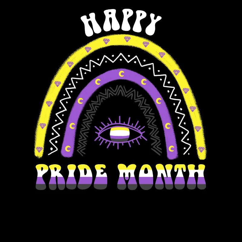 Boho Rainbow Happy Pride Month Nonbinary