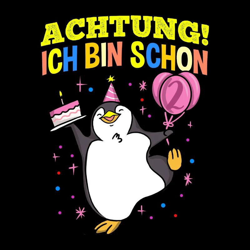 Achtung Ich Bin Schon 2 Geburtstag Pinguin