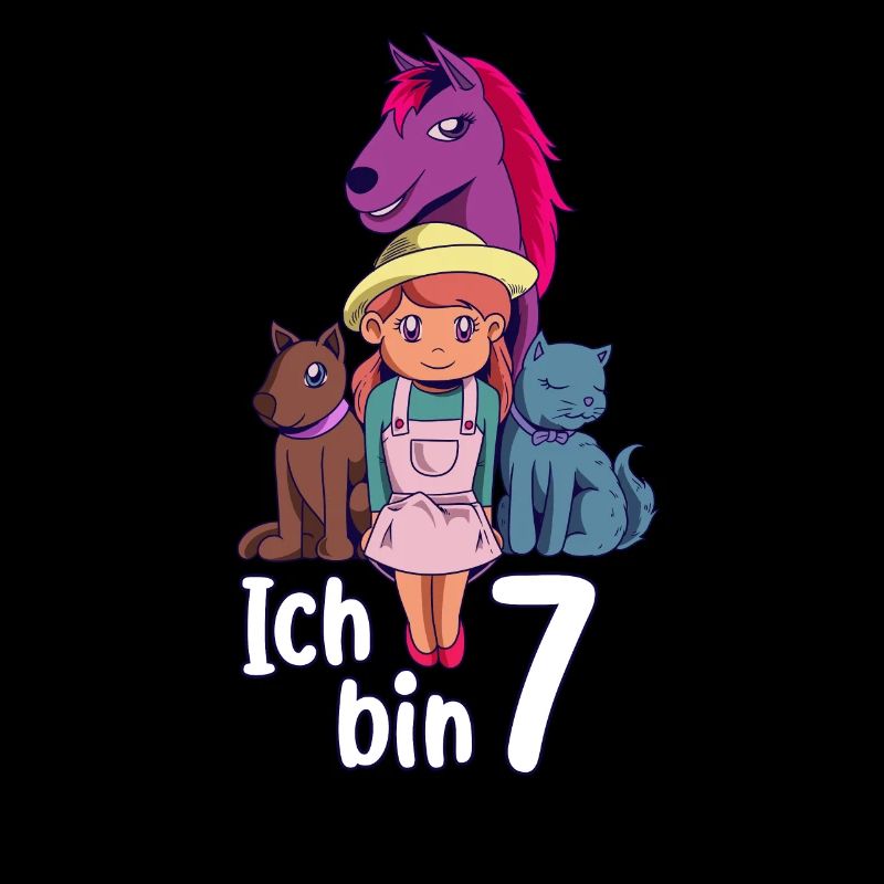 Geburtstagsshirt Bauernhof - 7 Geburtstag Mädchen