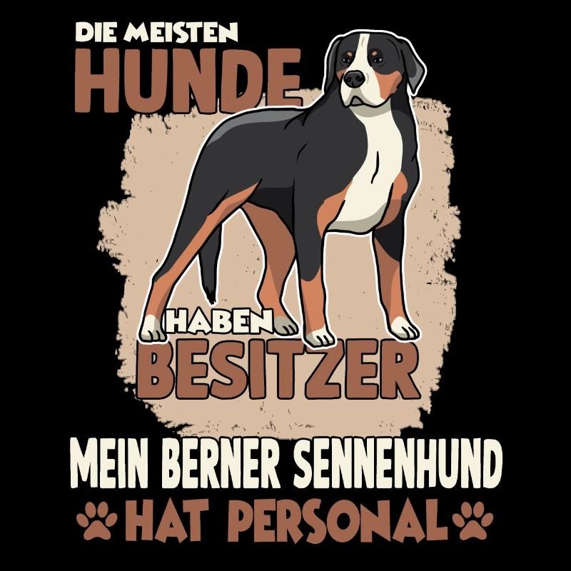 Berner Sennenhund Gassi Witziges Hundehalter