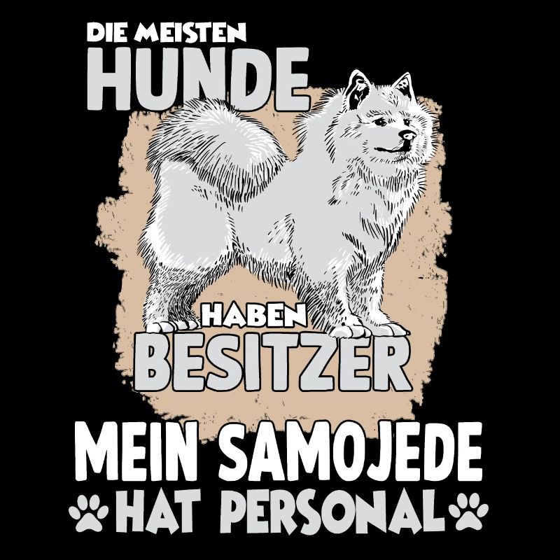 Samojede Hundebesitzer Gassi Witziges Hundehalter