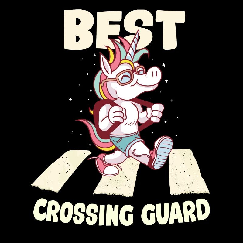 Crossing Guard Unicorn Cartoon
